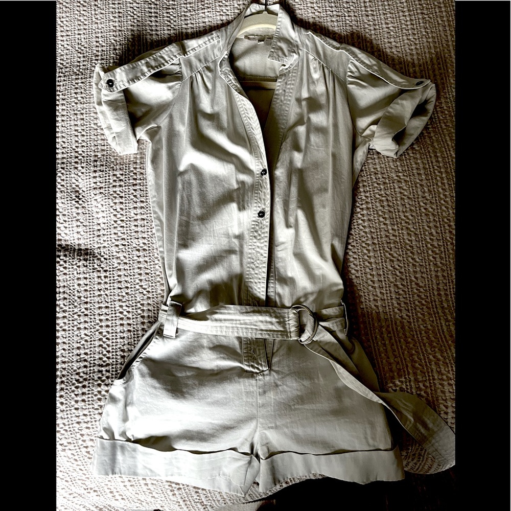 Maje safari-style short romper with belt